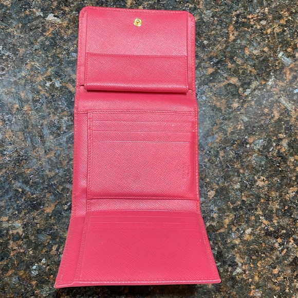 Prada Saffiano leather 4”x3” wallet, pink - Picture 3 of 9